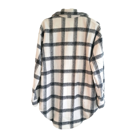 New Plaid Black and Off White Shacket - Picture 5 of 9